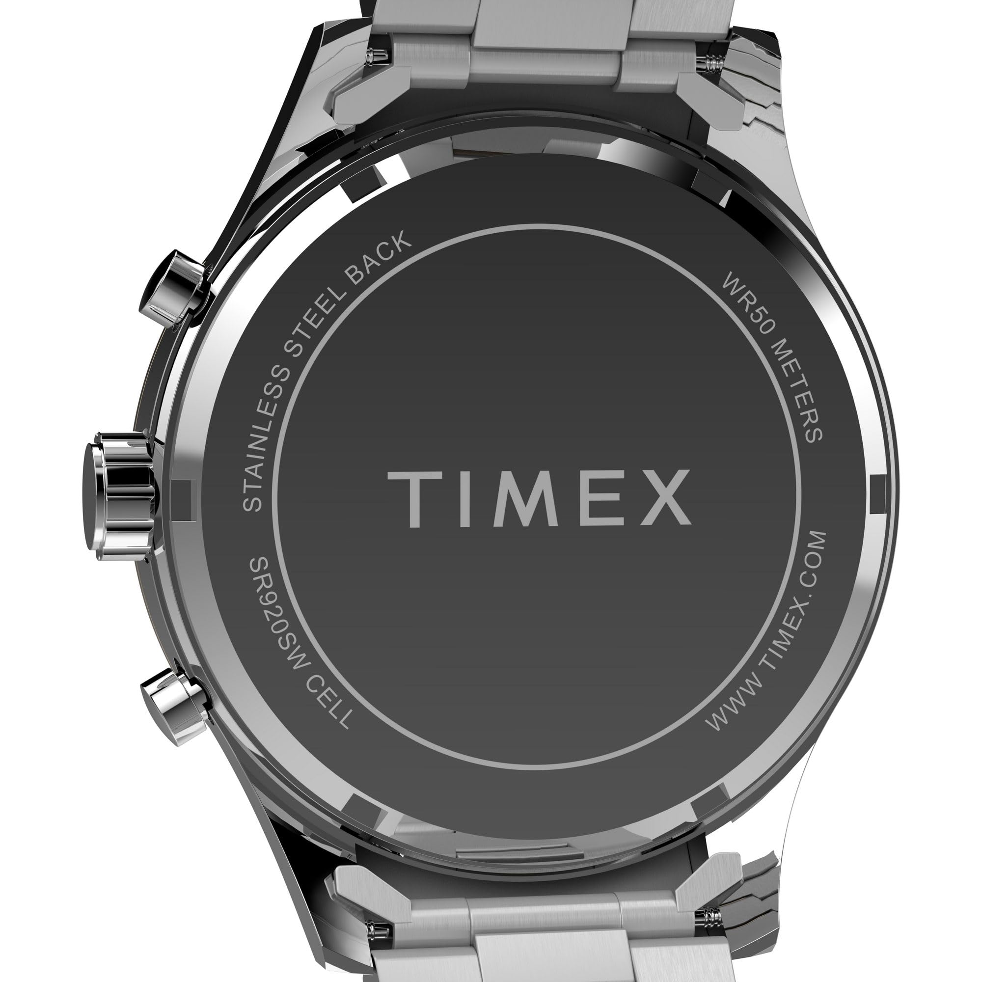 Men's Dress Chronograph 43mm Watch - Silver-Tone Bracelet Black Dial Silver-Tone Case