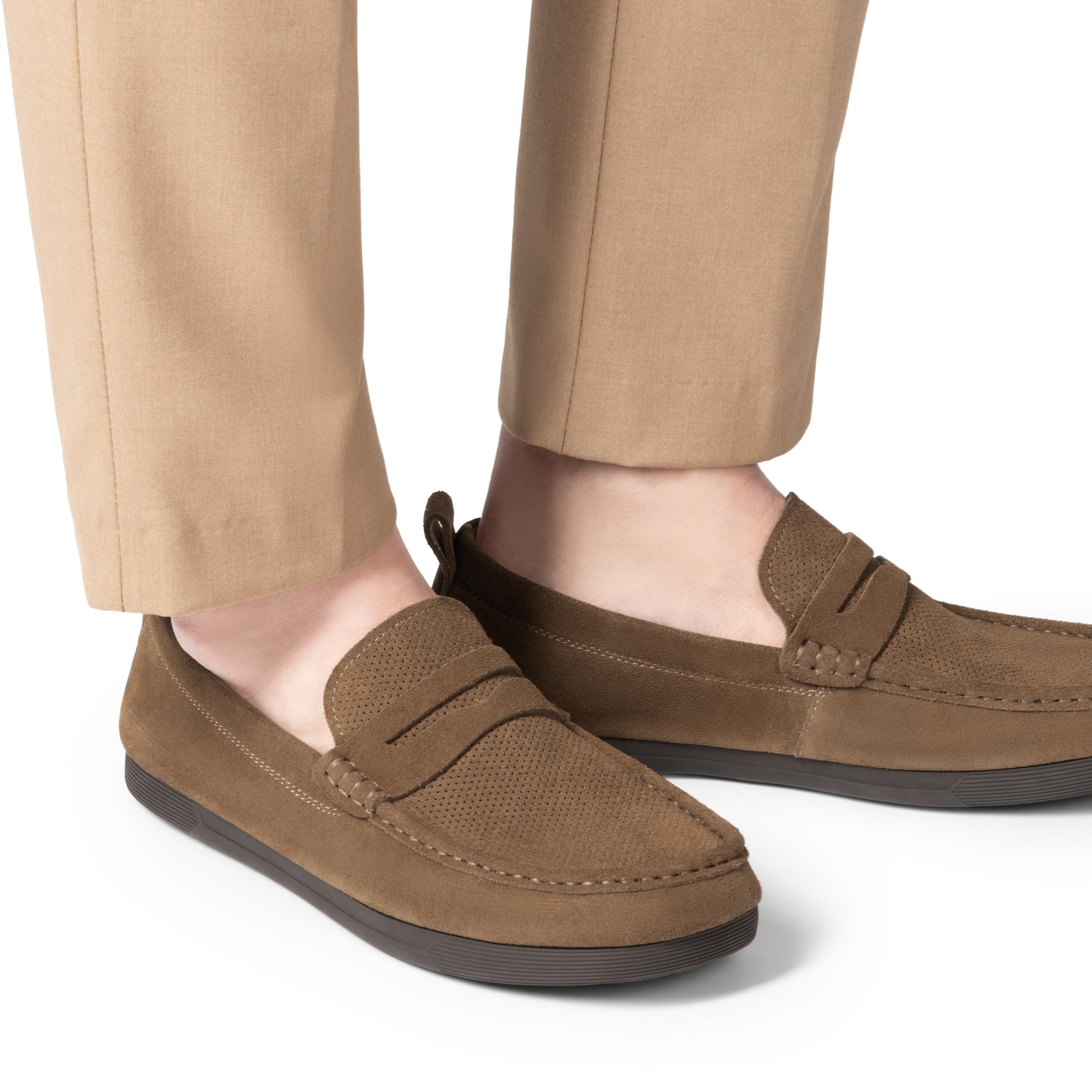 Men's Penny Loafers Suede Leather Moccasins Casual Slip-on Driving Shoes