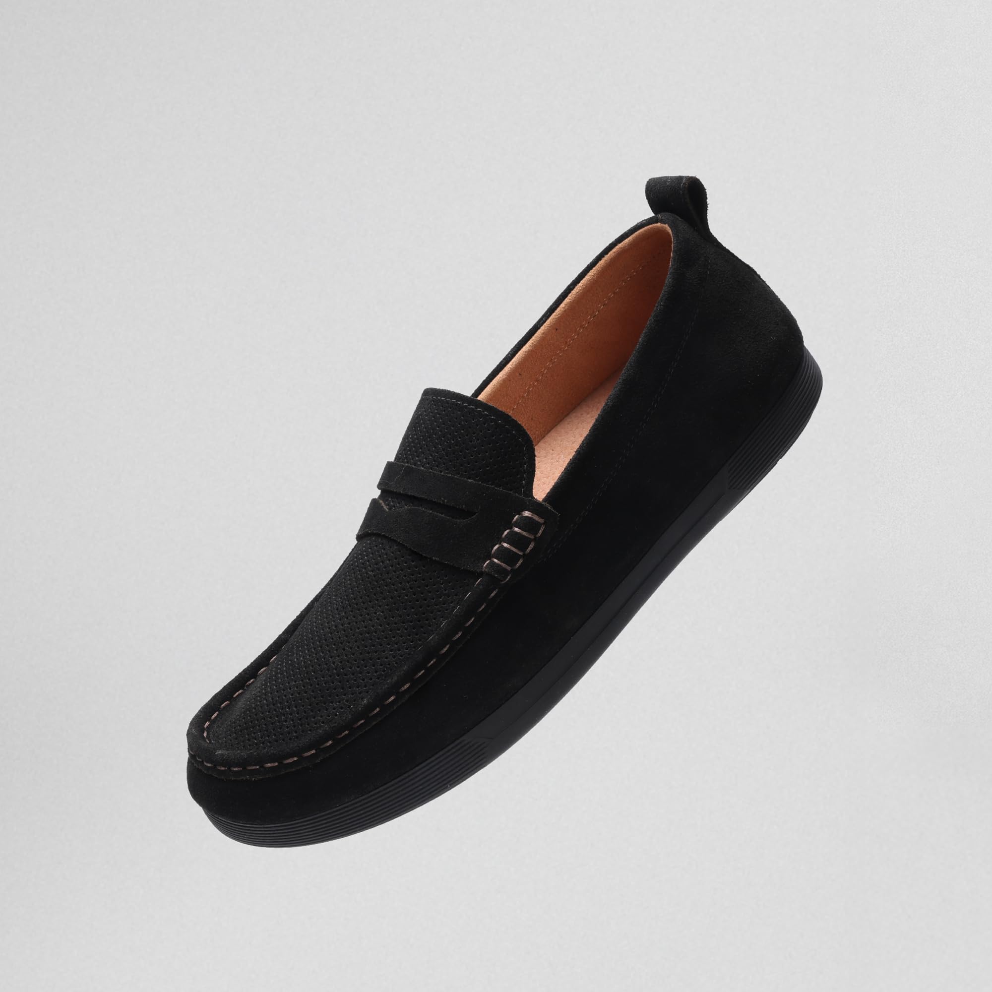 Men's Penny Loafers Suede Leather Moccasins Casual Slip-on Driving Shoes
