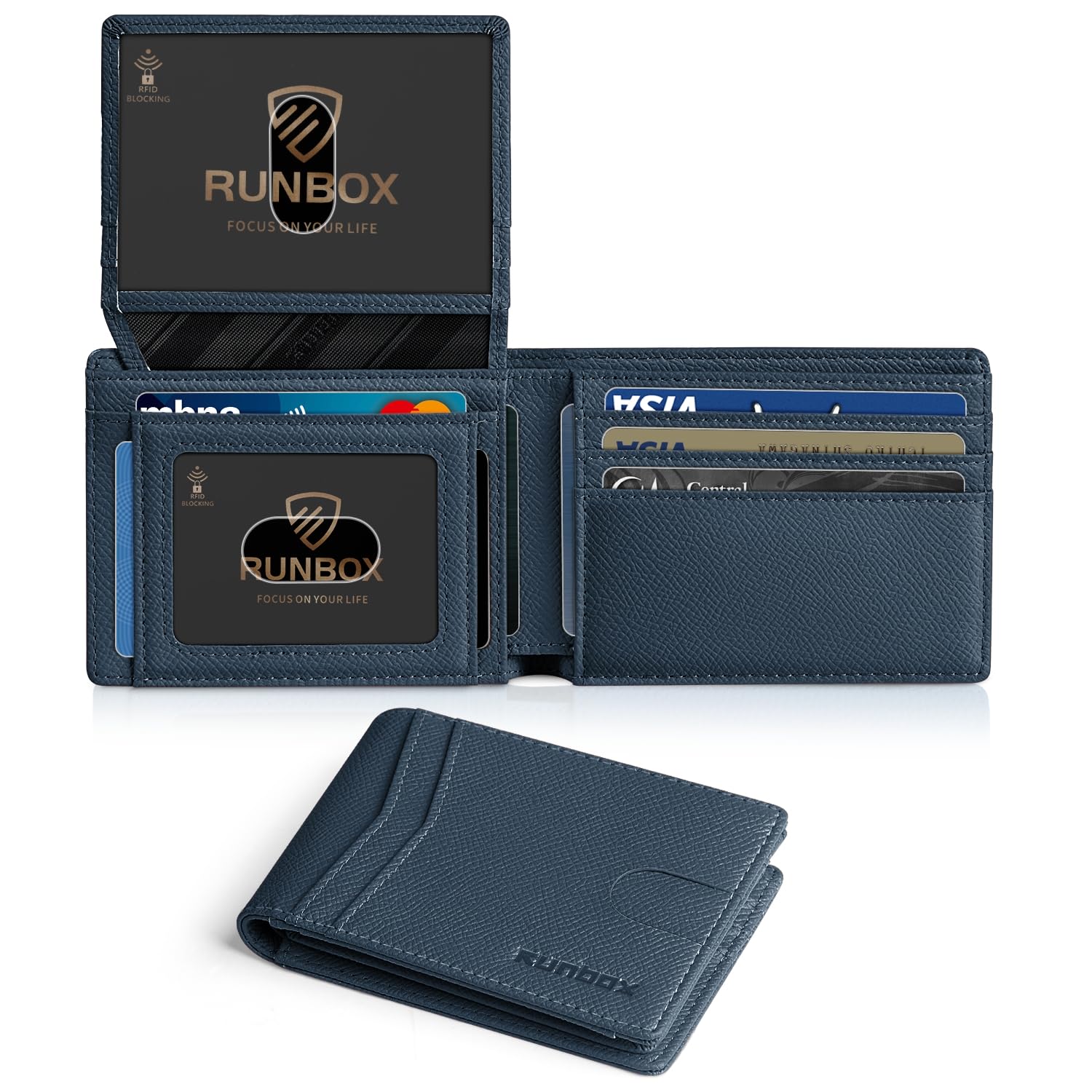 Wallet for Men -Slim Rfid Leather Mens Bifold Novelty Wallets 2 ID Window With Gift Box Men's Accessories | Slim