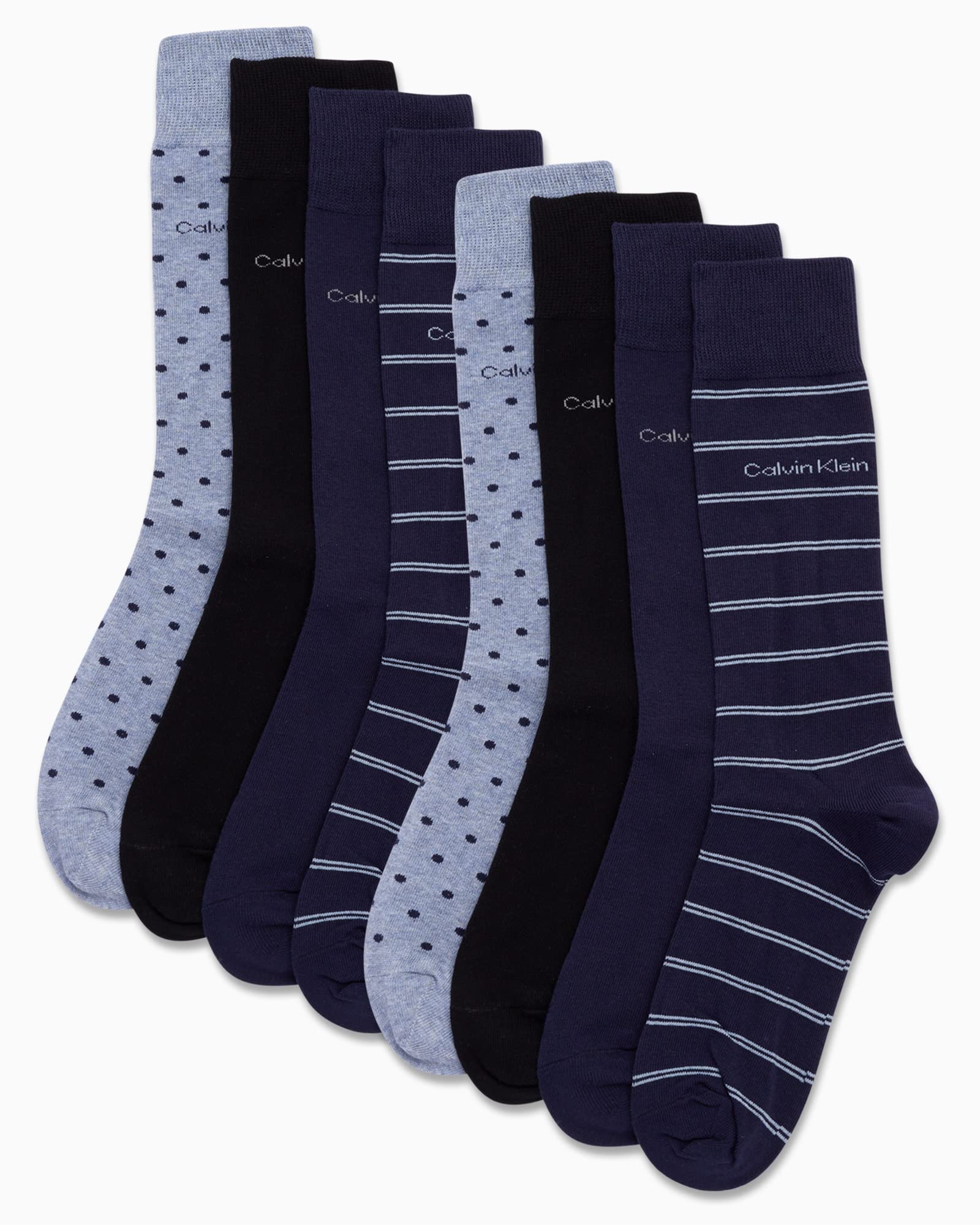 Mens Dress Socks - 8 Pack Breathable Cotton Blend Work Crew Socks for Men for Casual Business & Formal Wear