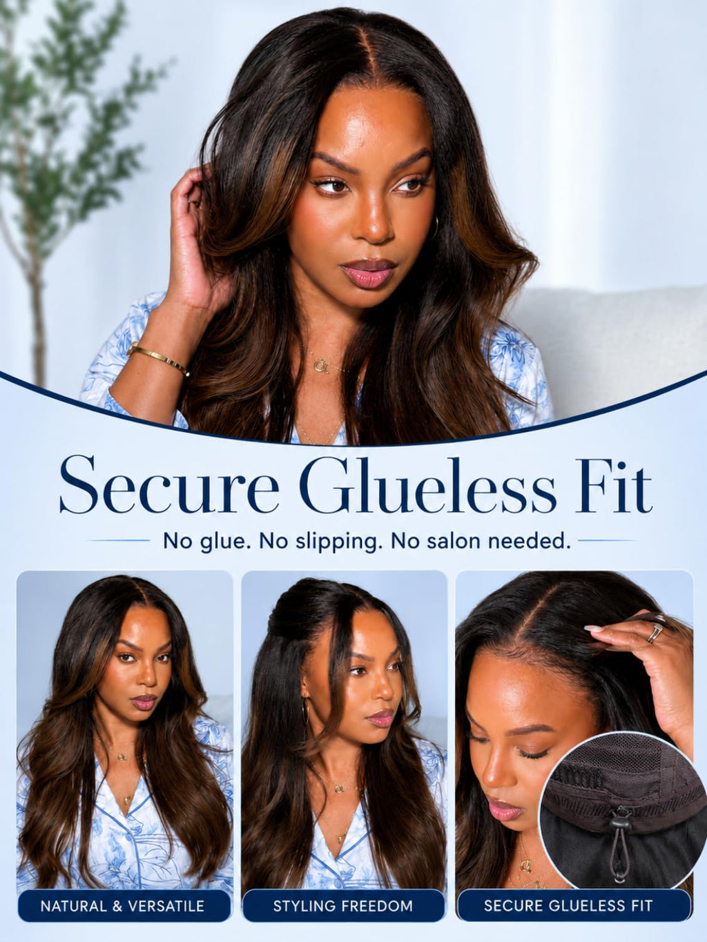 No Slip Yaki Straight Bob Drawstring Wig Human Hair with Flexible Mesh Cap,Glueless Upgrade 7x5 Bye Bye Knots Wig Pre Cut/Plucked/Bleached Ready to Go Short Yaki Bob Wig 180% Density 10inch