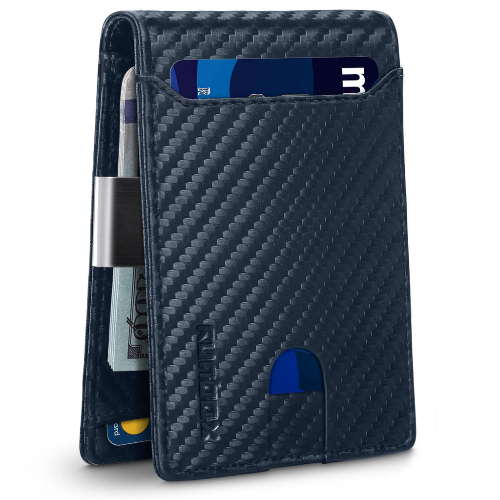 Slim Wallets for Men - Leather Money Clip Mens Wallet - RFID Blocking Front Pocket Bifold Wallet - Thin Credit Card Holder with Gift Box