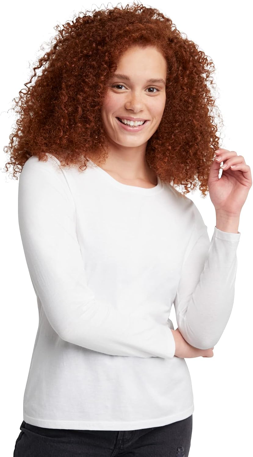 Women's Originals Long Sleeve Cotton T-Shirt, Lightweight Crewneck Tee, Modern Fit