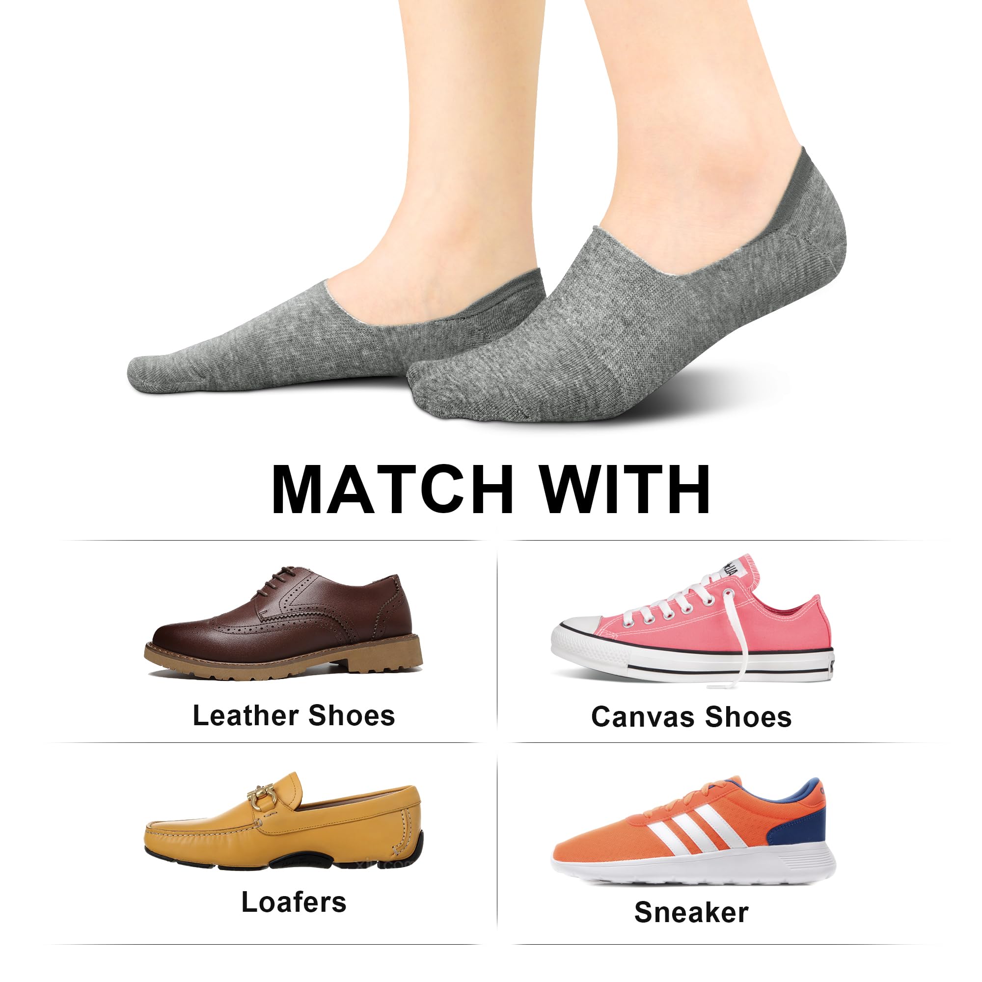No Show Socks Women Low Socks Non Slip Flat Boat Line 4/8 Pairs