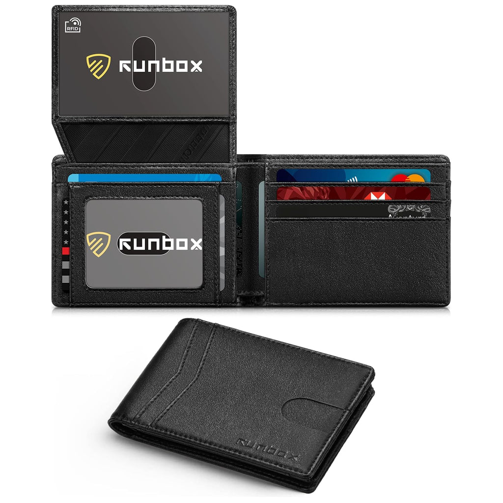Wallet for Men -Slim Rfid Leather Mens Bifold Novelty Wallets 2 ID Window With Gift Box Men's Accessories | Slim