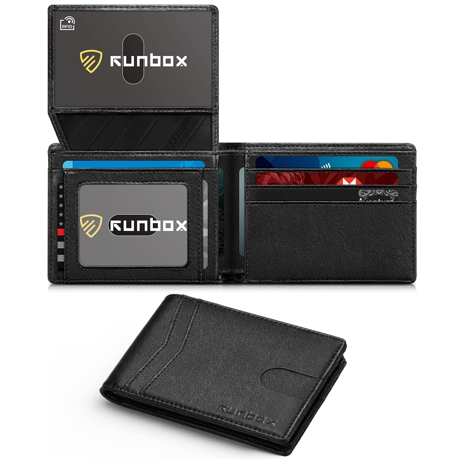 Wallet for Men -Slim Rfid Leather Mens Bifold Novelty Wallets 2 ID Window With Gift Box Men's Accessories | Slim