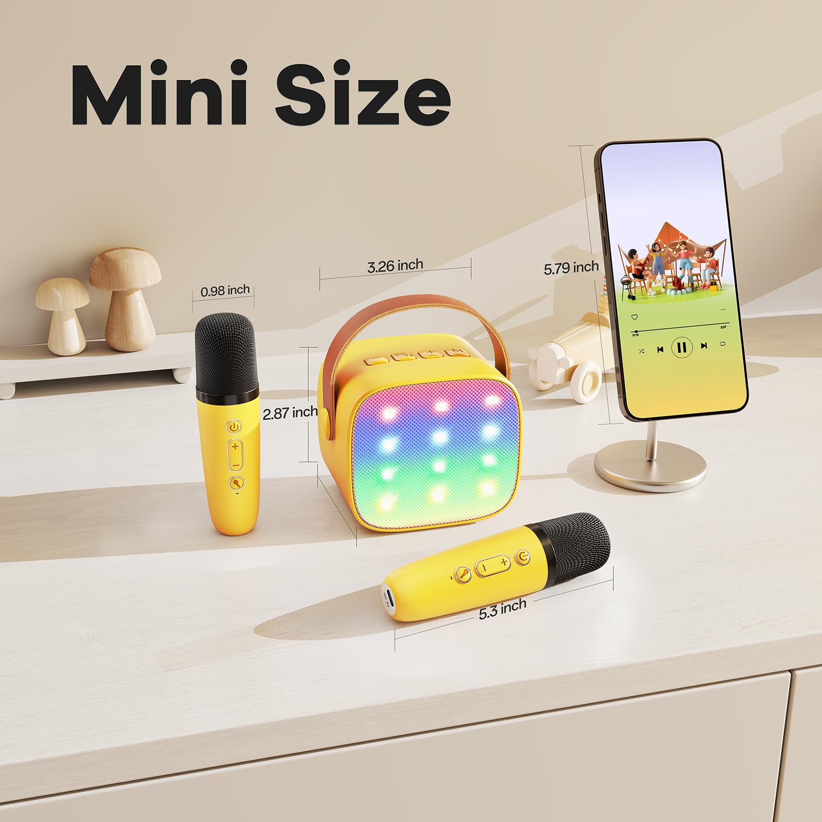 YLL Karaoke Machine for Kids, Portable Mini Speaker with 2 Wireless Microphones, TOP Kids Gifts for Girls Ages 3, 4, 5, 6, 7, 8, 9, 10+ Years Old, 4-12th Birthday Singing Present Toy Party (Purple)