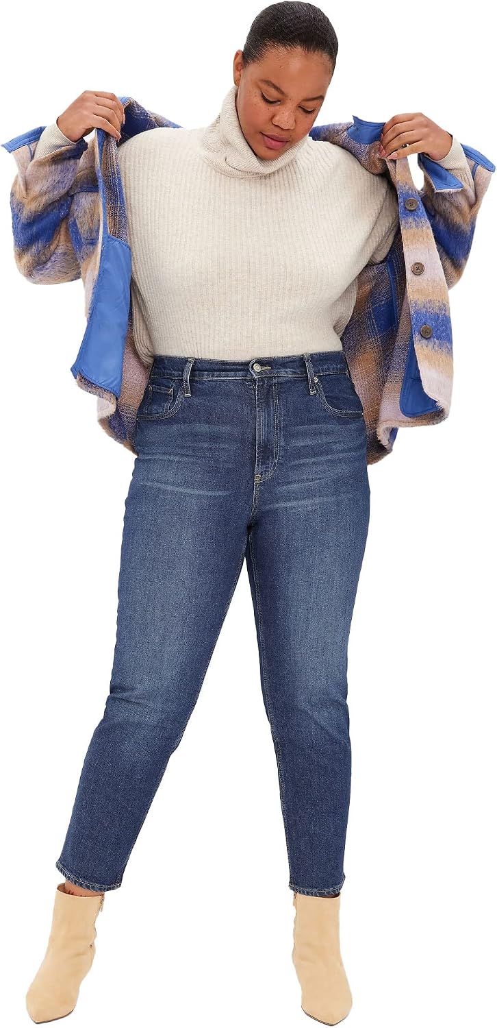 Womens High Rise 90s Straight Fit Denim Jeans
