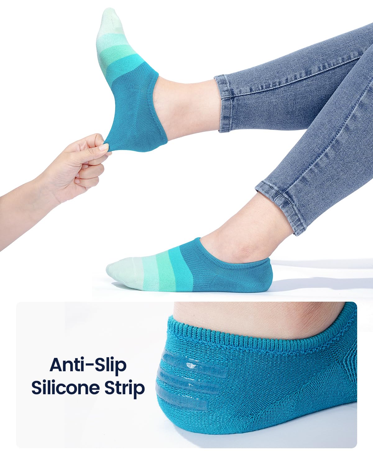 No Show Socks Women & Men Low Cut Ankle Short Anti-slid Athletic Running Casual Invisible Liner Socks