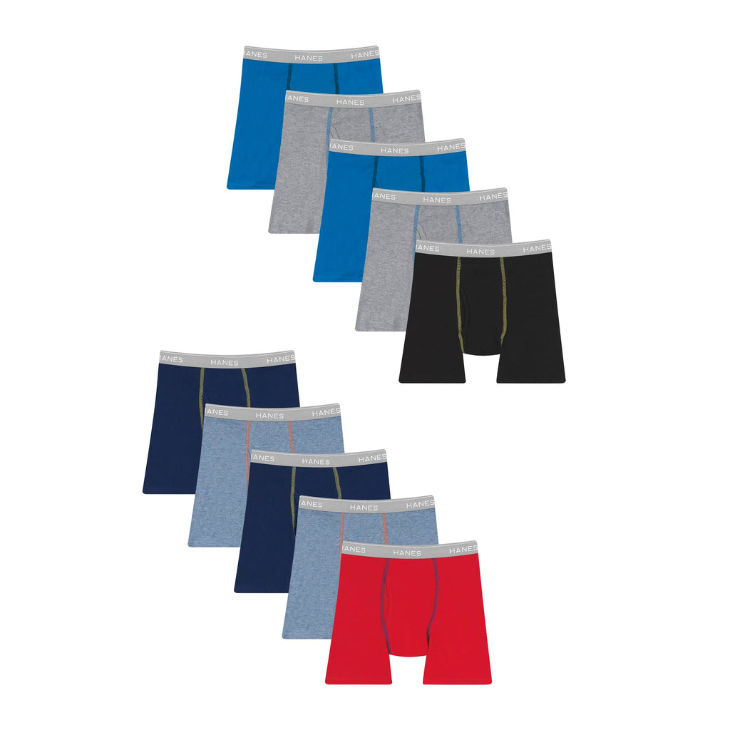 Hanes Boys' Underwear, Boxer Briefs for Boys and Toddlers, Soft Cotton, 7 and 10 Packs