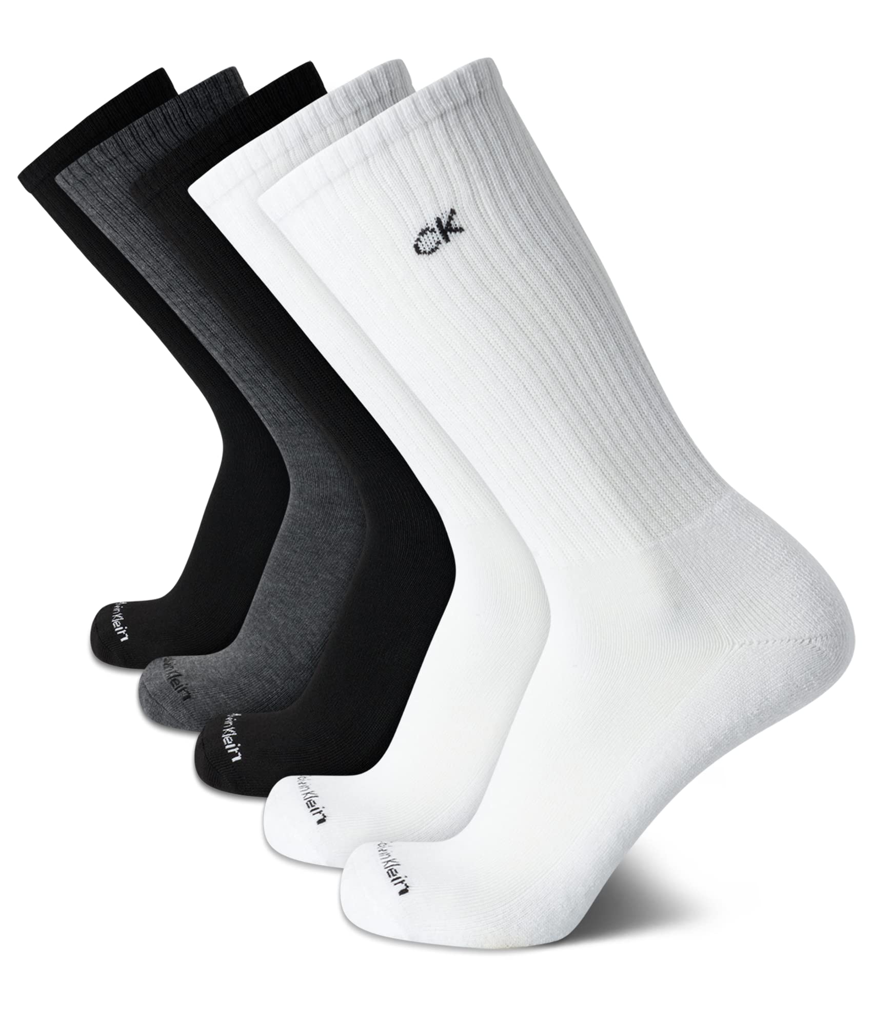 Mens Crew Socks - 5 Pack Breathable Cushion Crew Athletic Mid-Calf Socks for Men for Running and Workout (7-12)