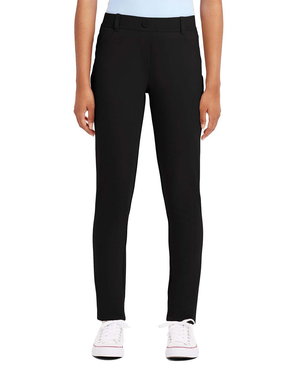 Nautica Women's Juniors Uniform Skinny Leg Jegging, Flat Front Style with Zipper Closure, Functional Pockets