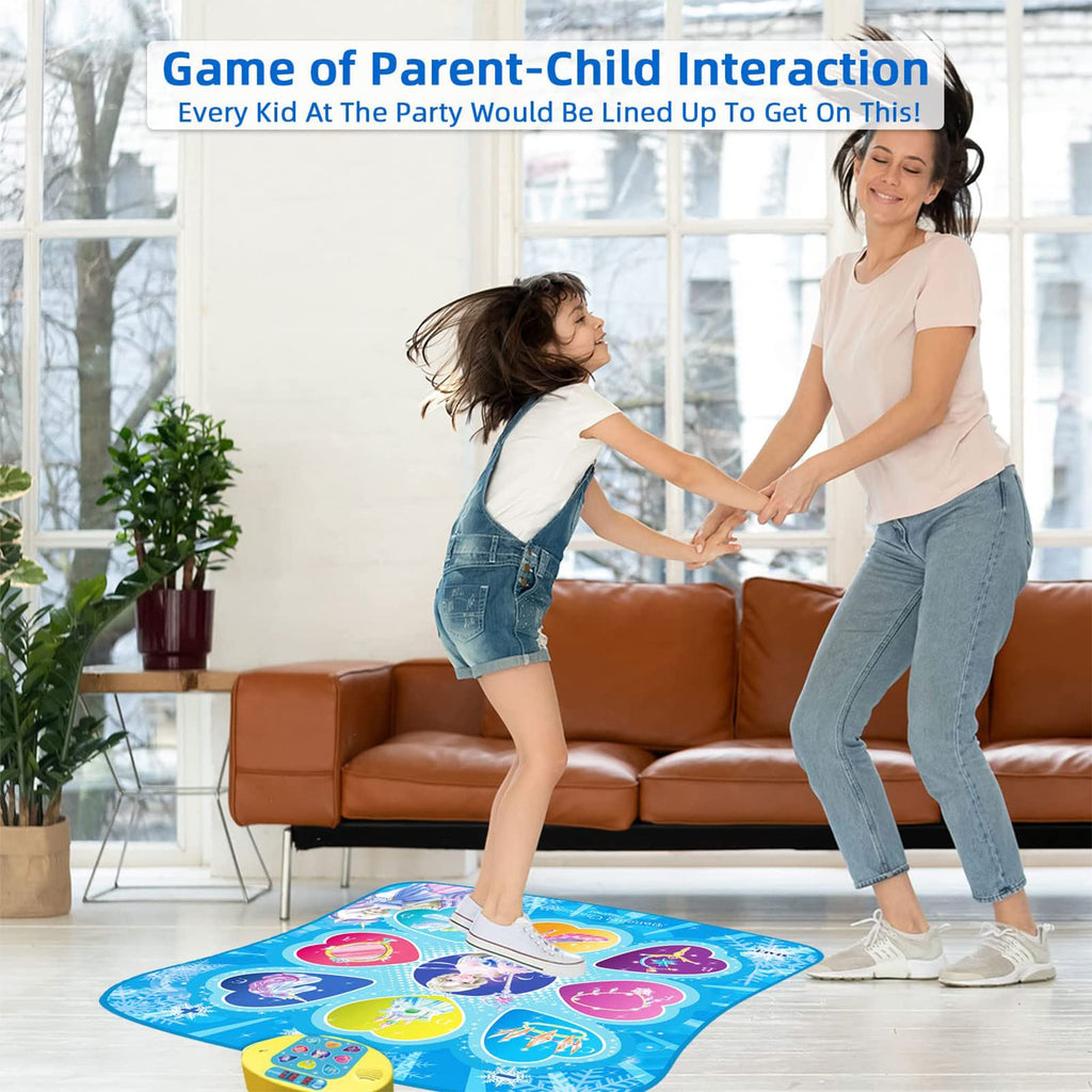 SUNLIN Dance Mat - Rhythm Step Play Mat - Dance Game Toy Pad with LED Lights, Gift for Kids Girls 3-12, Adjustable Volume, Built-in Music, 3 Challenge Levels