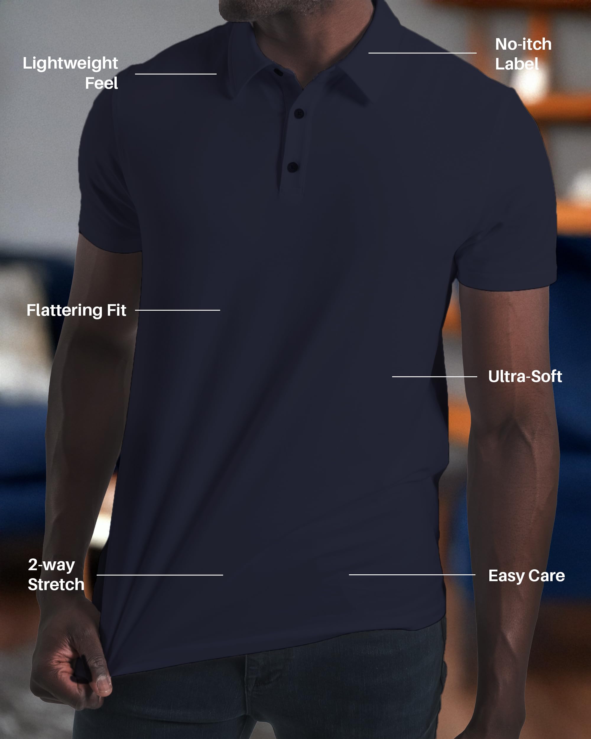 Dress Polo Shirts for Men 3 Pack - Polo Shirts for Men Short Sleeve - UPF 50+ Golf Polos