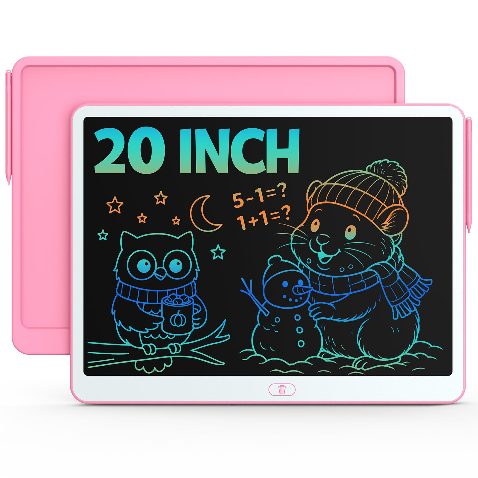 Bravokids 10 Inch LCD Writing Tablet for 3-8 Year Olds - Electronic Drawing Pad and Doodle Board as Educational Birthday Gifts for Girls and Boys (Pink)
