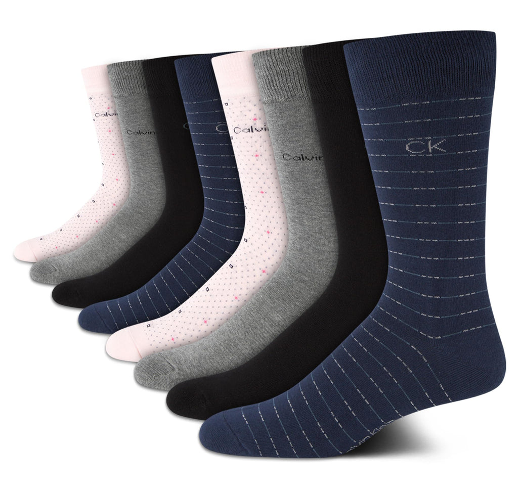 Mens Dress Socks - 8 Pack Breathable Cotton Blend Work Crew Socks for Men for Casual Business & Formal Wear