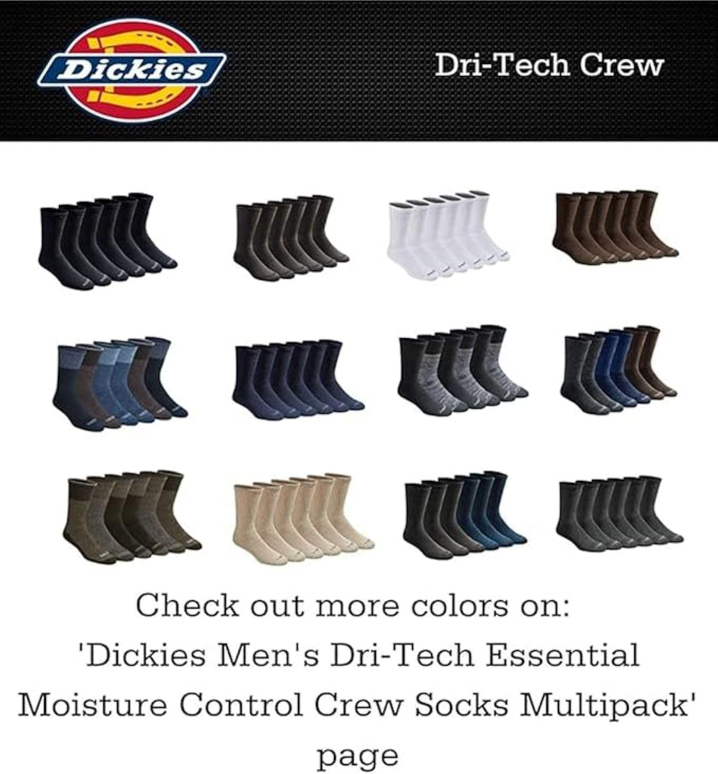Men's Dri-tech Original Moisture Control Crew Socks, Available in M-xxl (6, 12, 18 Pairs)