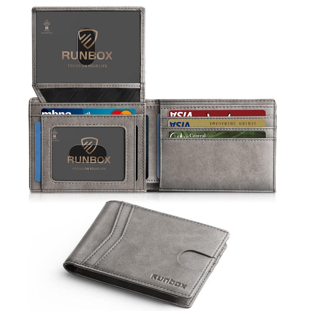 Wallet for Men -Slim Rfid Leather Mens Bifold Novelty Wallets 2 ID Window With Gift Box Men's Accessories | Slim