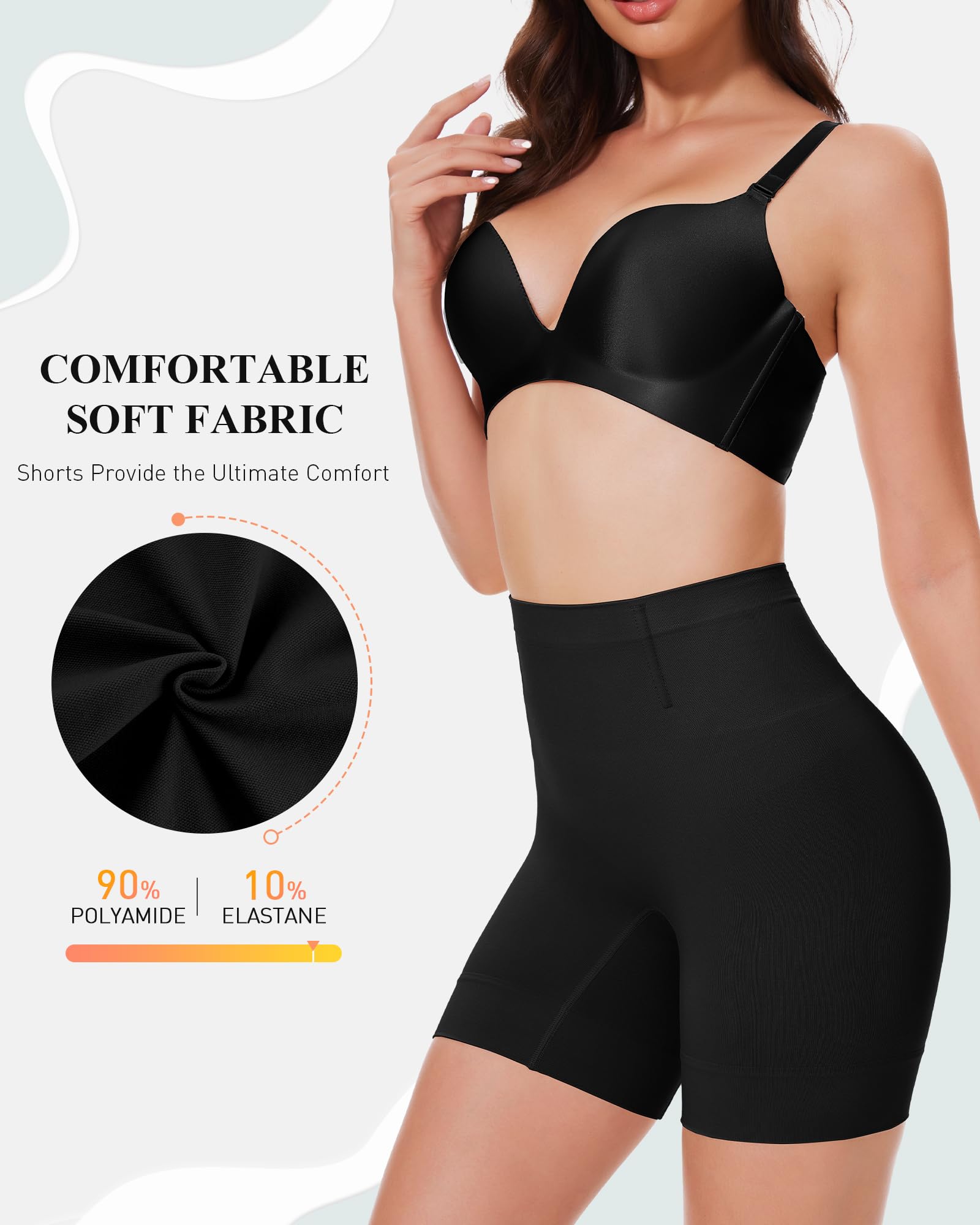 Shapewear Shorts for Women, Mid Waist Tummy Control Shaper | Mid-waist tummy control shapewear shorts smooth tummy and thighs with seamless comfort and discreet under-dress wear