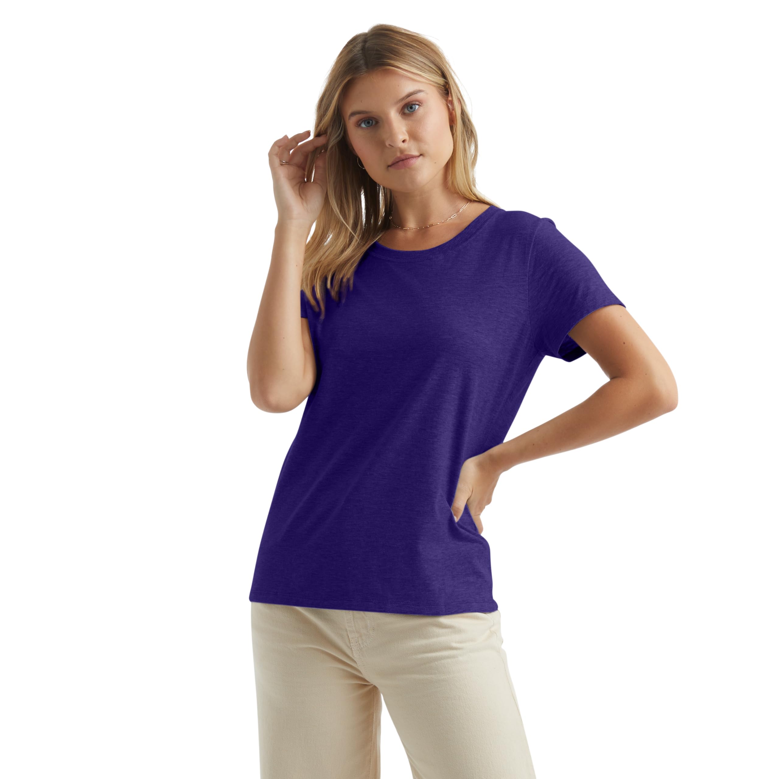 Women's Perfect-T Crewneck T-Shirt, Lightweight Cotton Short Sleeve Tee for Women