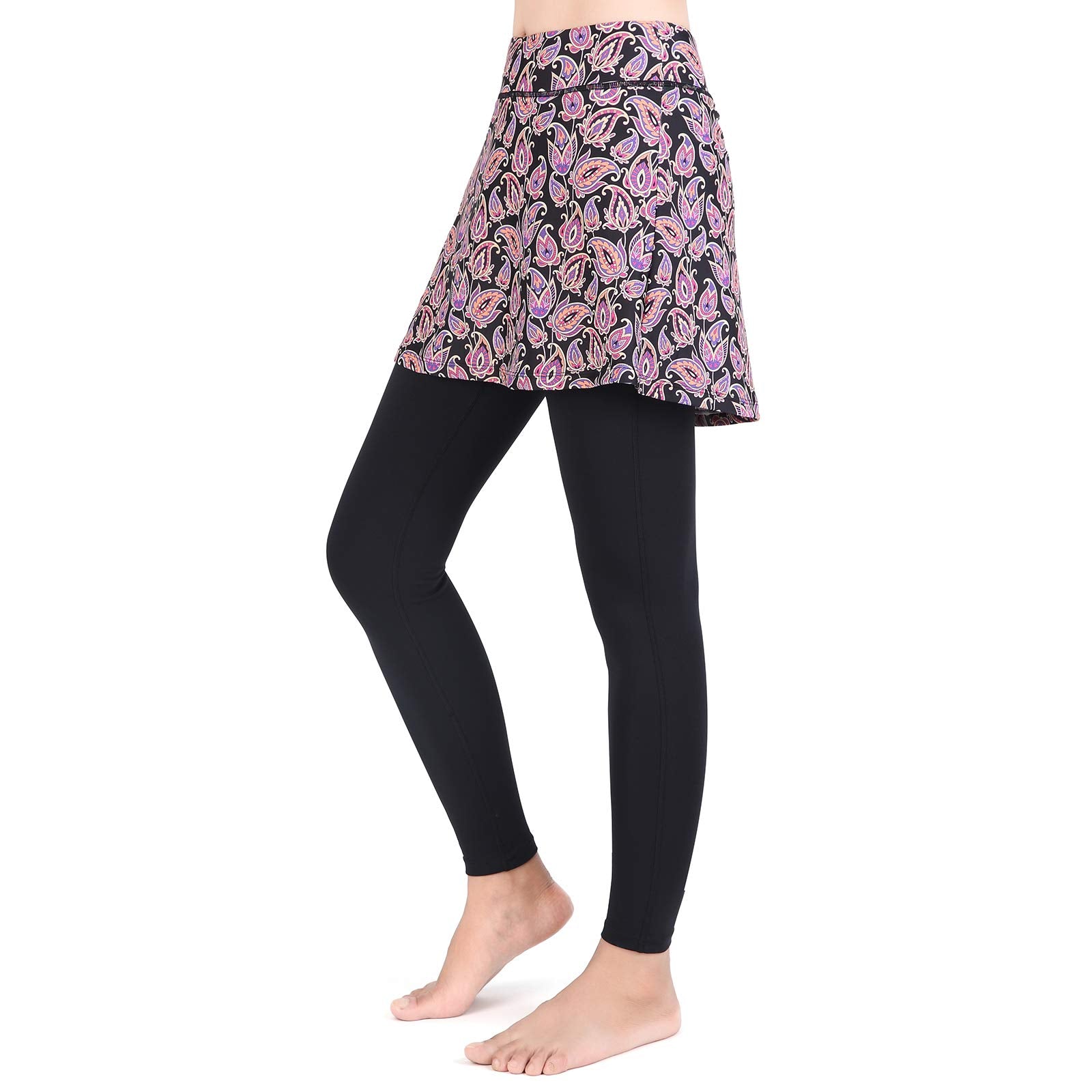ANIVIVO Skirted Legging for Women, Yoga Legging with Skirts &Women Tennis Leggings Clothes Pockets