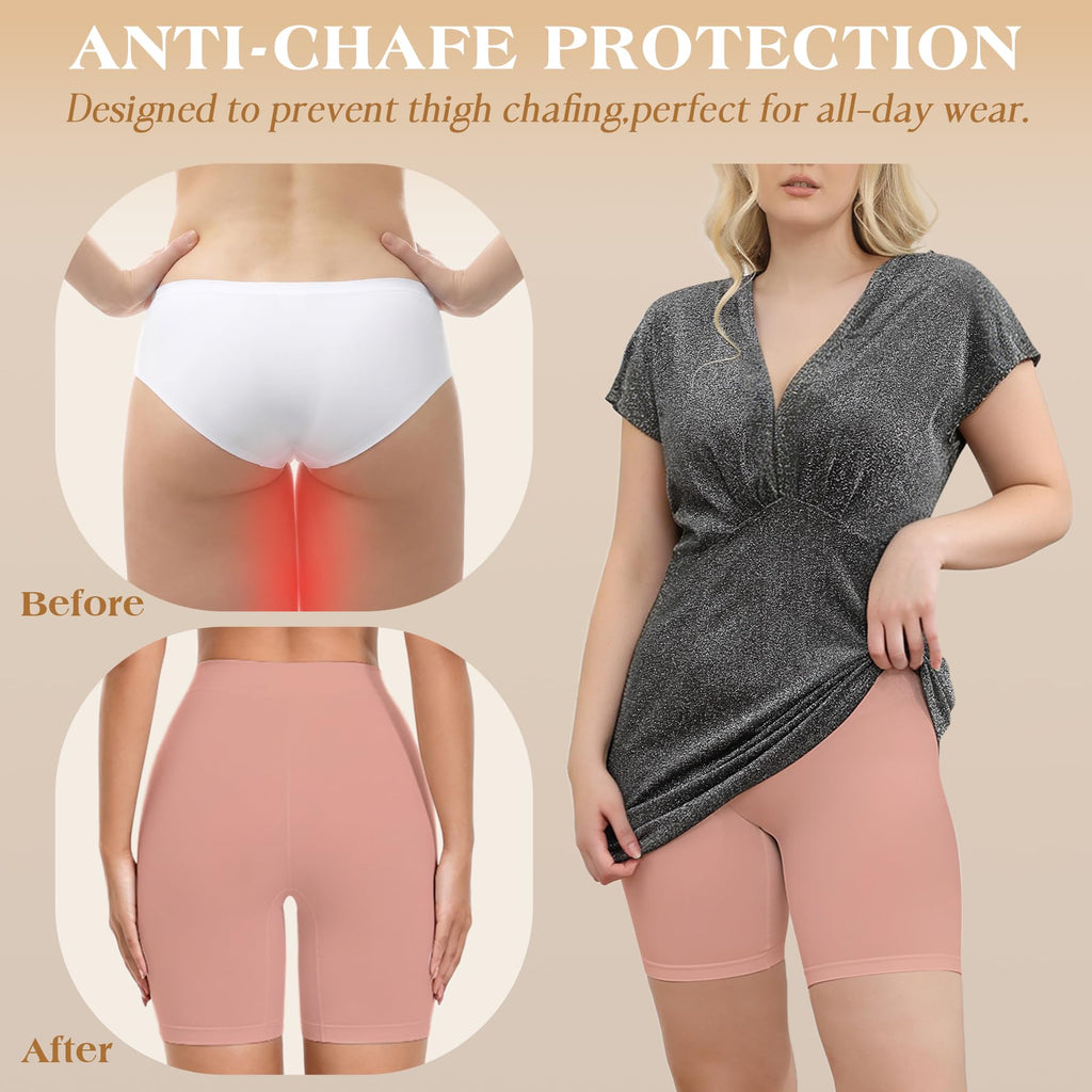3 Pack Slip Shorts for Women Under Dress,Comfortable Smooth Yoga Shorts,Workout Biker Shorts