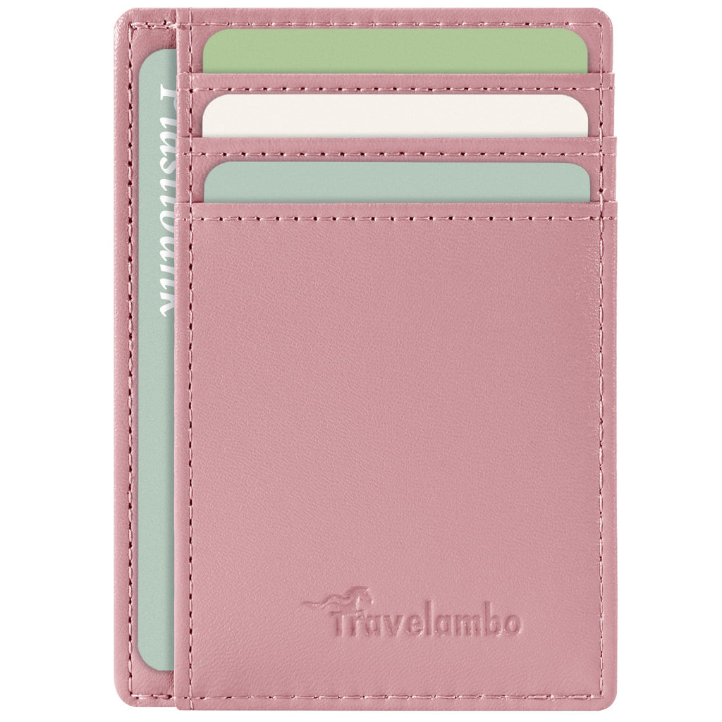 Slim Wallet Front Pocket Minimalist Leather RFID Blocking Medium Size