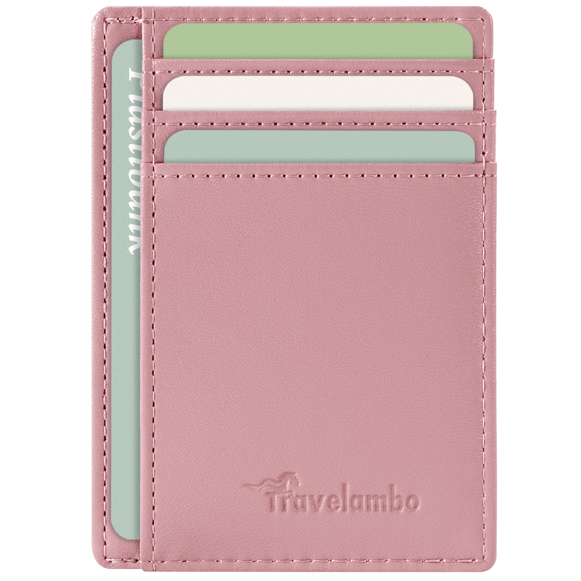 Slim Wallet Front Pocket Minimalist Leather RFID Blocking Medium Size