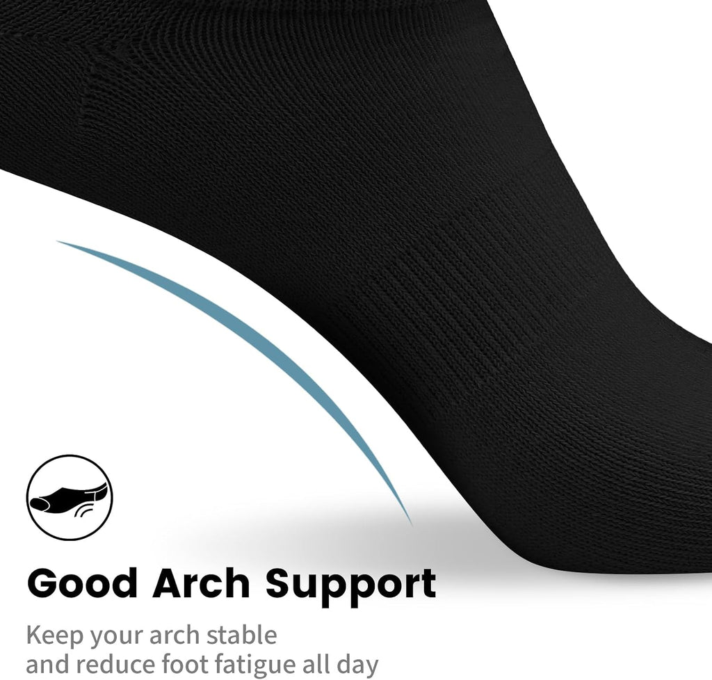 No Show Socks Men, Low Cut Ankle Short Casual Cotton Socks with Non Slip Grips 6-10/11-13