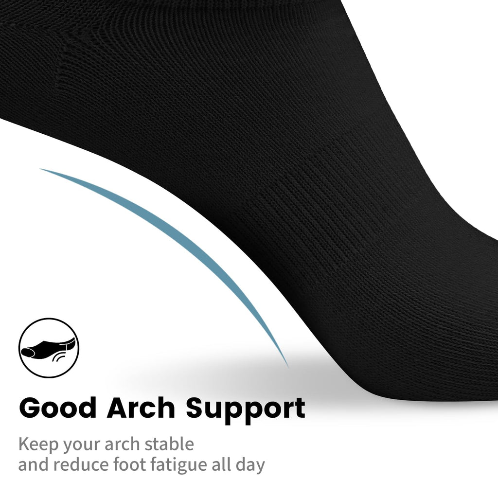 No Show Socks Men, Low Cut Ankle Short Casual Cotton Socks with Non Slip Grips 6-10/11-13