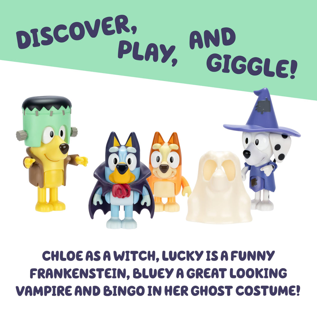 Bluey Family Figure Pack of 4, Robust Poseable Character Toys with Bingo, Chilli, and Bandit Figures, Toddler-Sized Animal Figurines for Kids Ages 3+