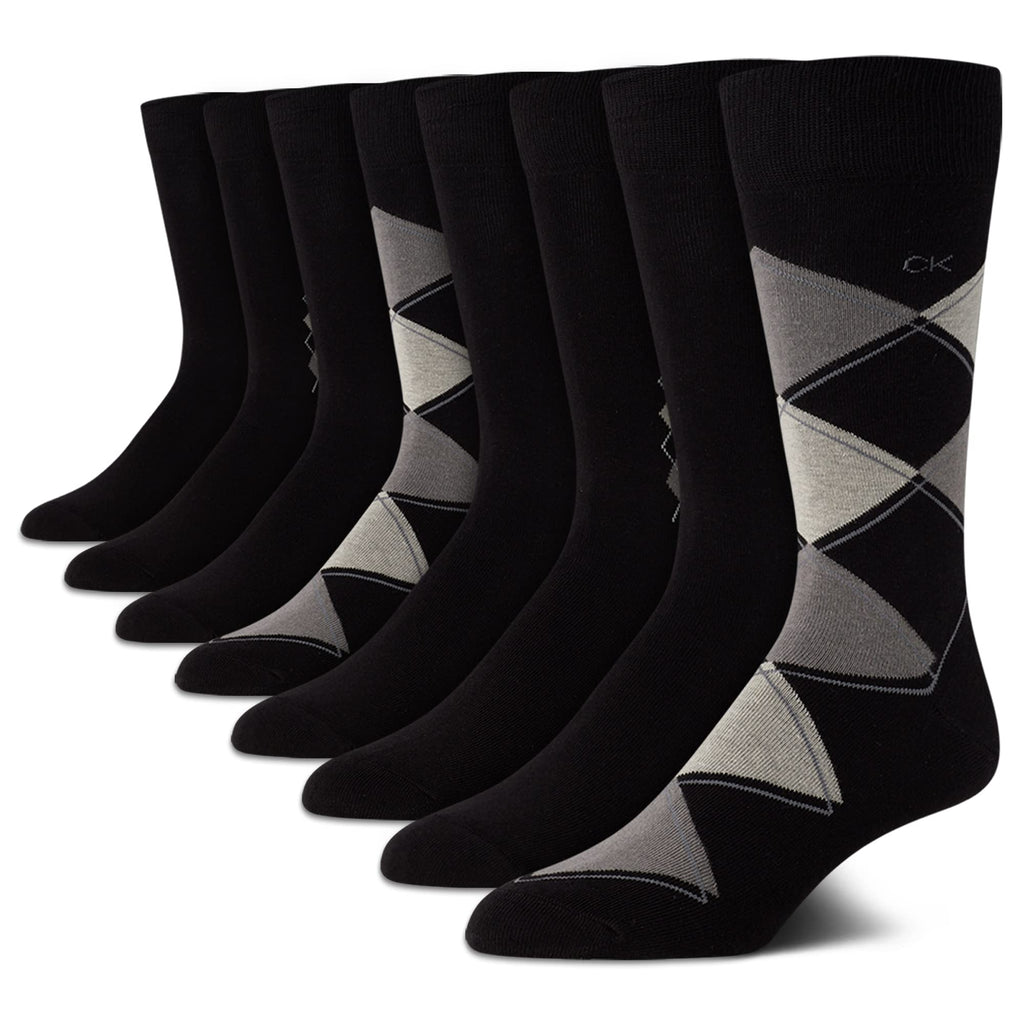 Mens Dress Socks - 8 Pack Breathable Cotton Blend Work Crew Socks for Men for Casual Business & Formal Wear