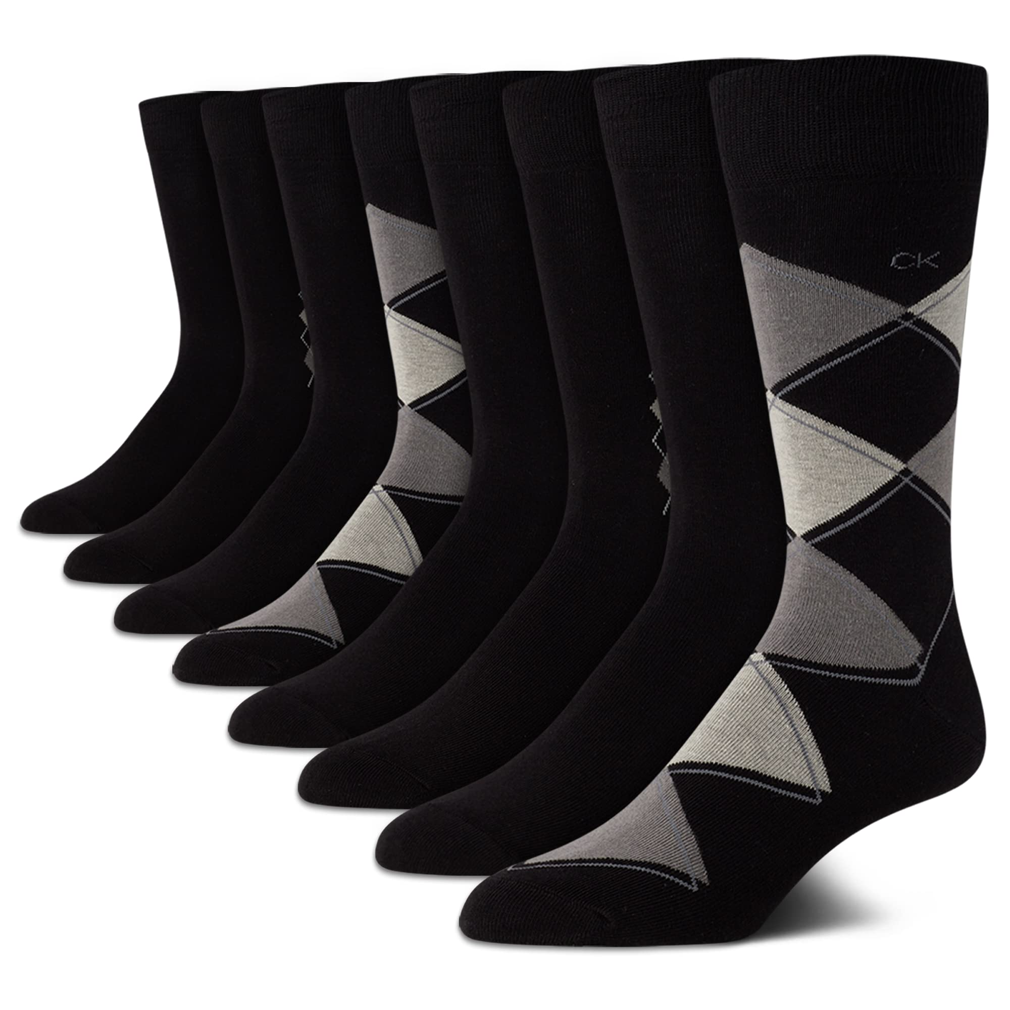 Mens Dress Socks - 8 Pack Breathable Cotton Blend Work Crew Socks for Men for Casual Business & Formal Wear