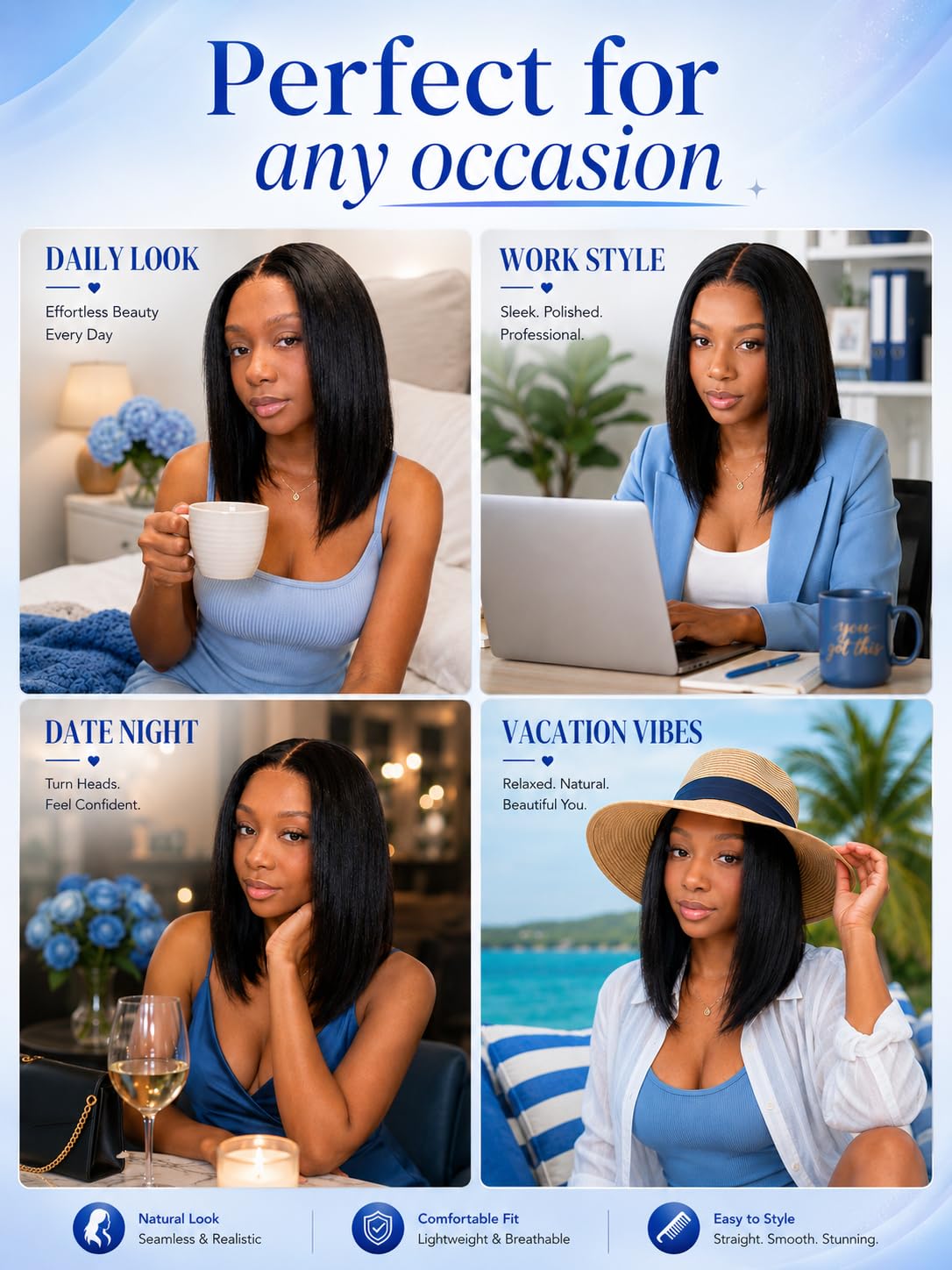 No Slip Yaki Straight Bob Drawstring Wig Human Hair with Flexible Mesh Cap,Glueless Upgrade 7x5 Bye Bye Knots Wig Pre Cut/Plucked/Bleached Ready to Go Short Yaki Bob Wig 180% Density 10inch