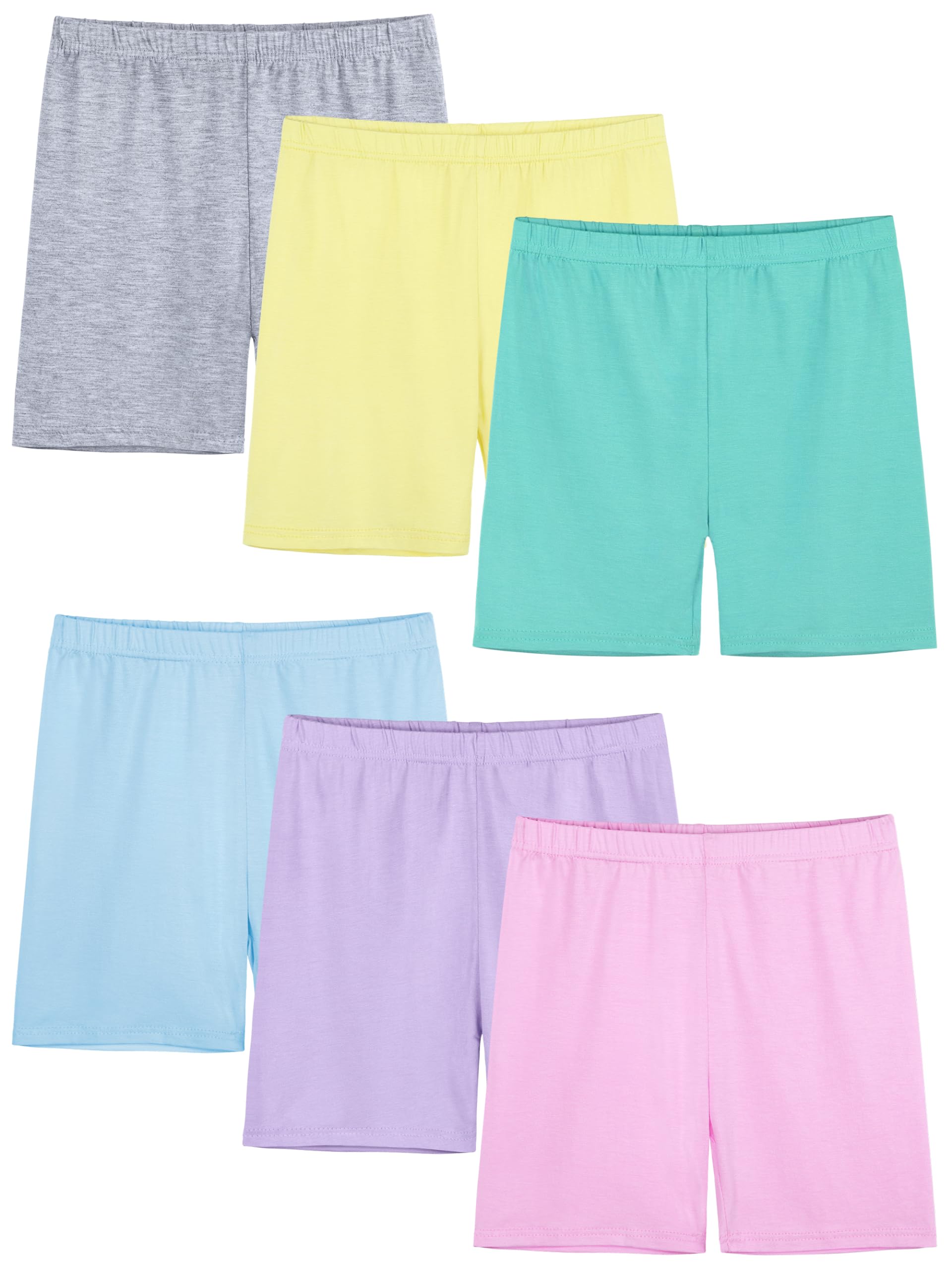 6 Pack Girls Bike Shorts Cartwheel Toddler Biker Under Dress Dance Multi-Color Kids Shorts Girls Clothes