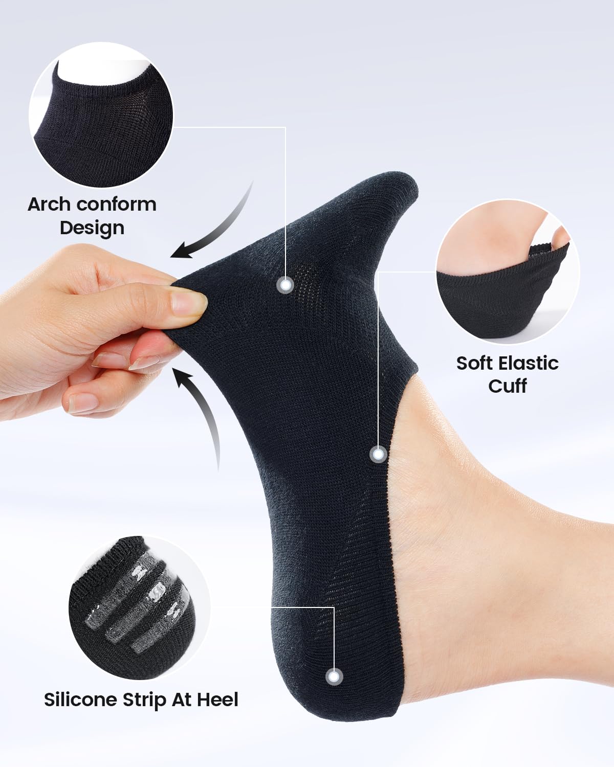 No Show Socks Women & Men Low Cut Ankle Short Anti-slid Athletic Running Casual Invisible Liner Socks