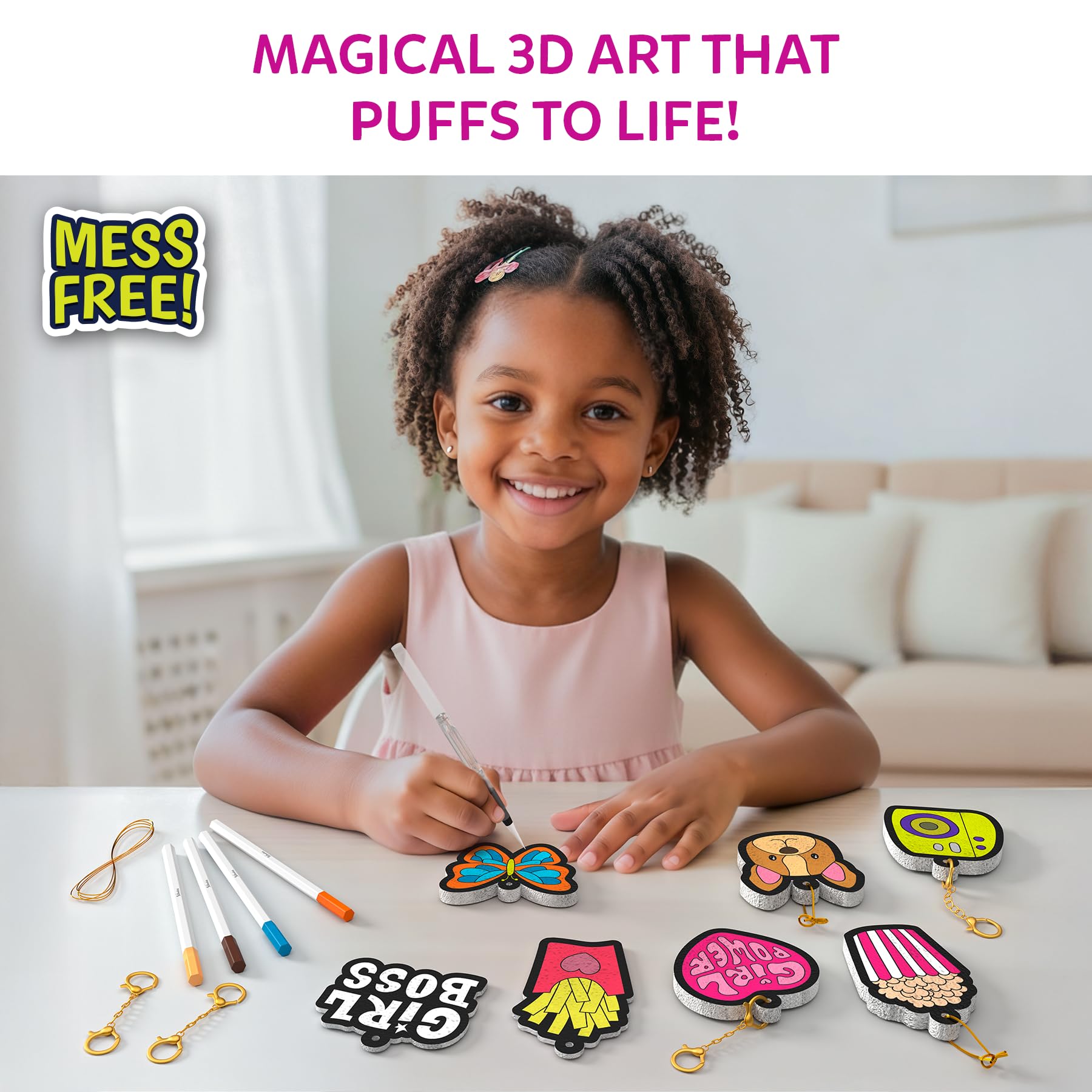 Skillmatics Aqua Puffs - 3D Art Kit, Princesses & Unicorns, Mess-Free Paint by Number Craft, DIY Color & Inflate Activity, Creative Gift for Girls & Boys Ages 4, 5, 6, 7, 8, 9, 10