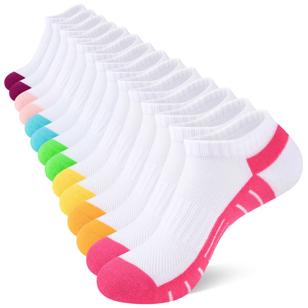 7 Pairs Ankle Socks Womens Athletic Cushioned Running Low Cut Socks for Women