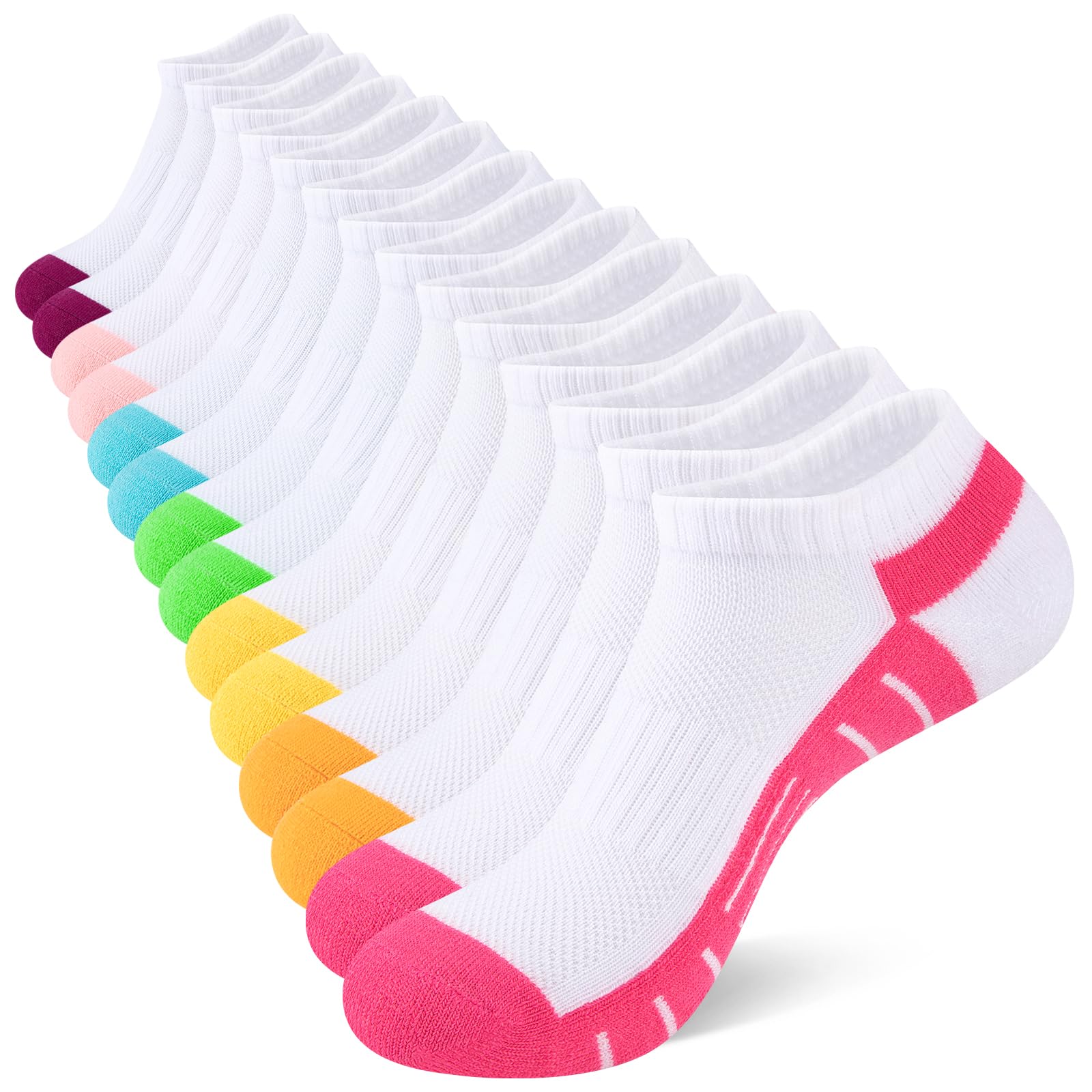 7 Pairs Ankle Socks Womens Athletic Cushioned Running Low Cut Socks for Women