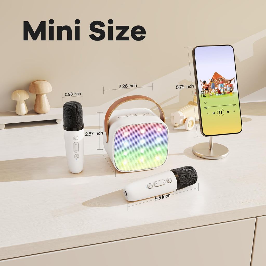 YLL Karaoke Machine for Kids, Portable Mini Speaker with 2 Wireless Microphones, TOP Kids Gifts for Girls Ages 3, 4, 5, 6, 7, 8, 9, 10+ Years Old, 4-12th Birthday Singing Present Toy Party (Purple)