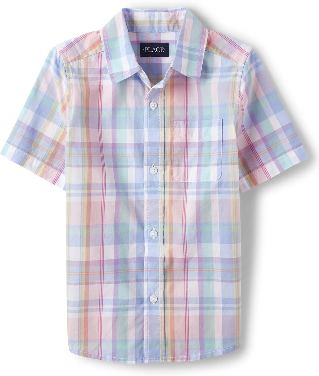 The Children's Place boys Short Sleeve Button Up Shirt