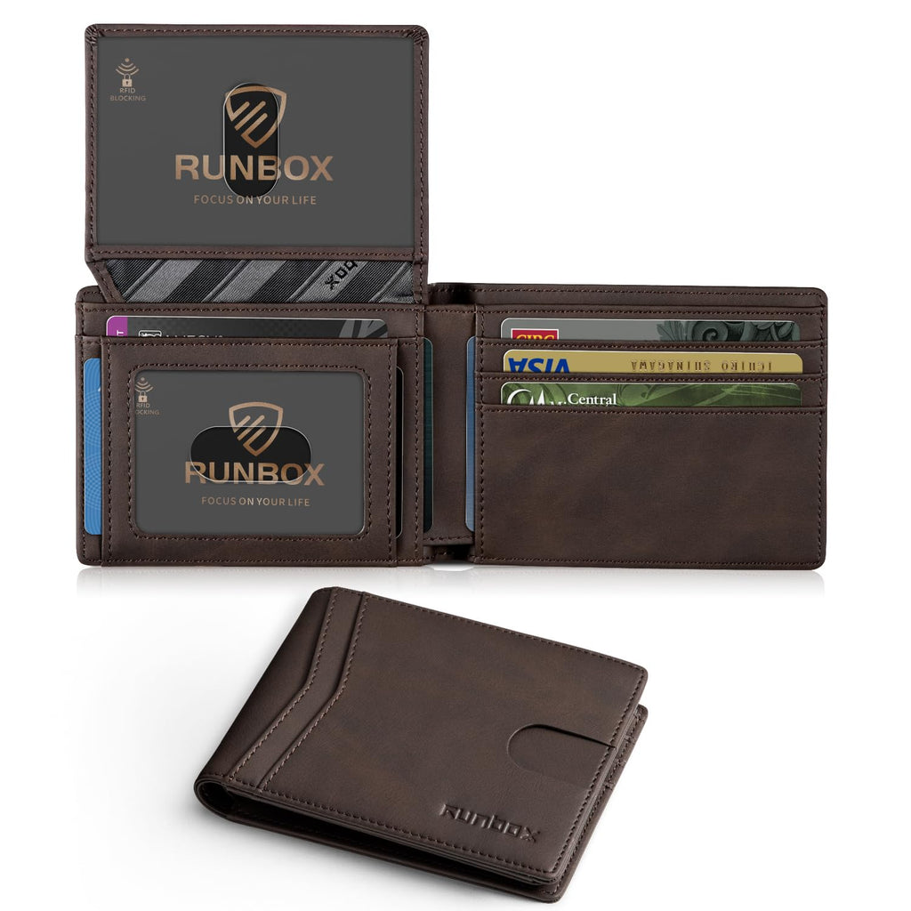 Wallet for Men -Slim Rfid Leather Mens Bifold Novelty Wallets 2 ID Window With Gift Box Men's Accessories | Slim