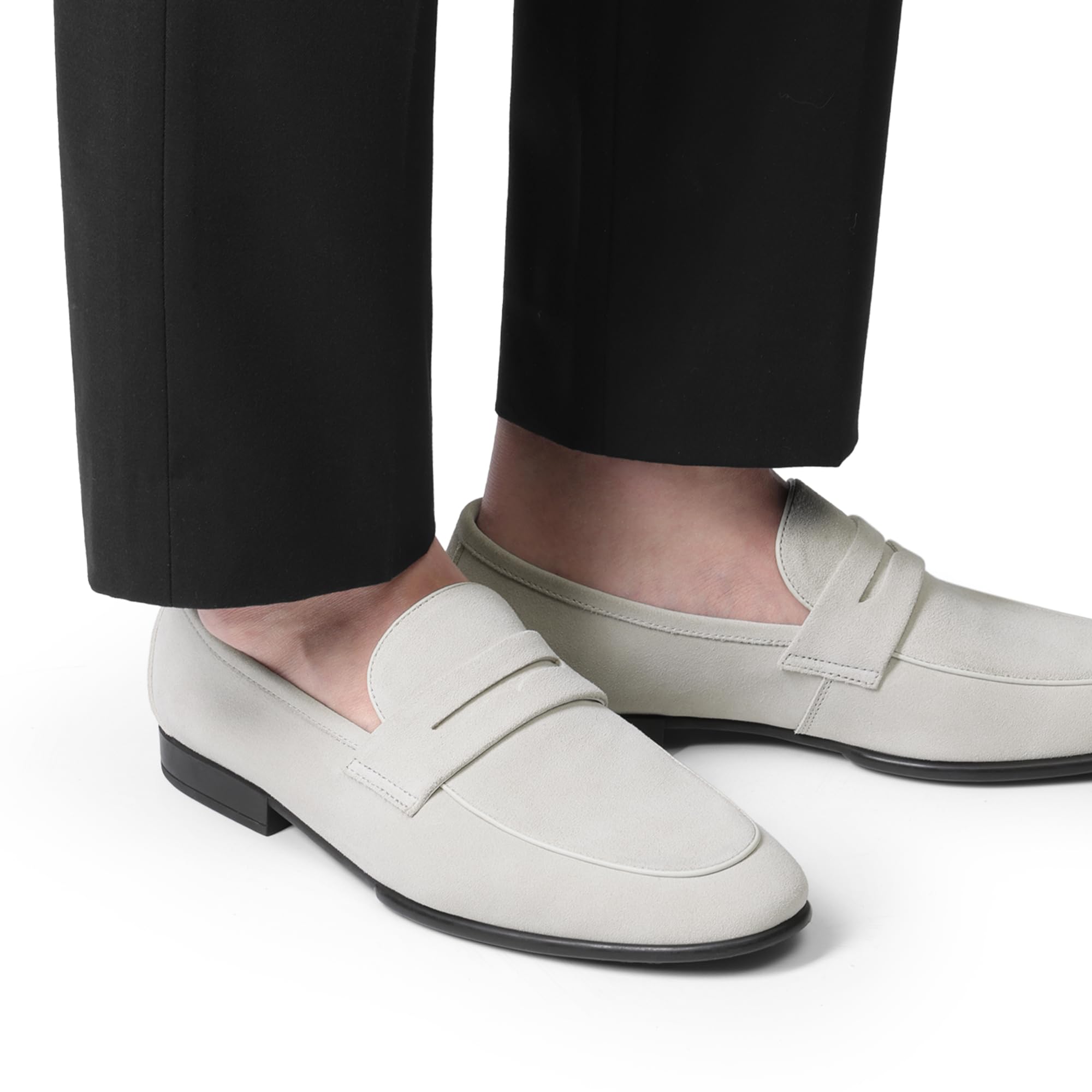 Men's Classic Penny Loafers Leather Suede Dress Shoes Comfort Lightweight Slip-on Shoe Solace Reserve