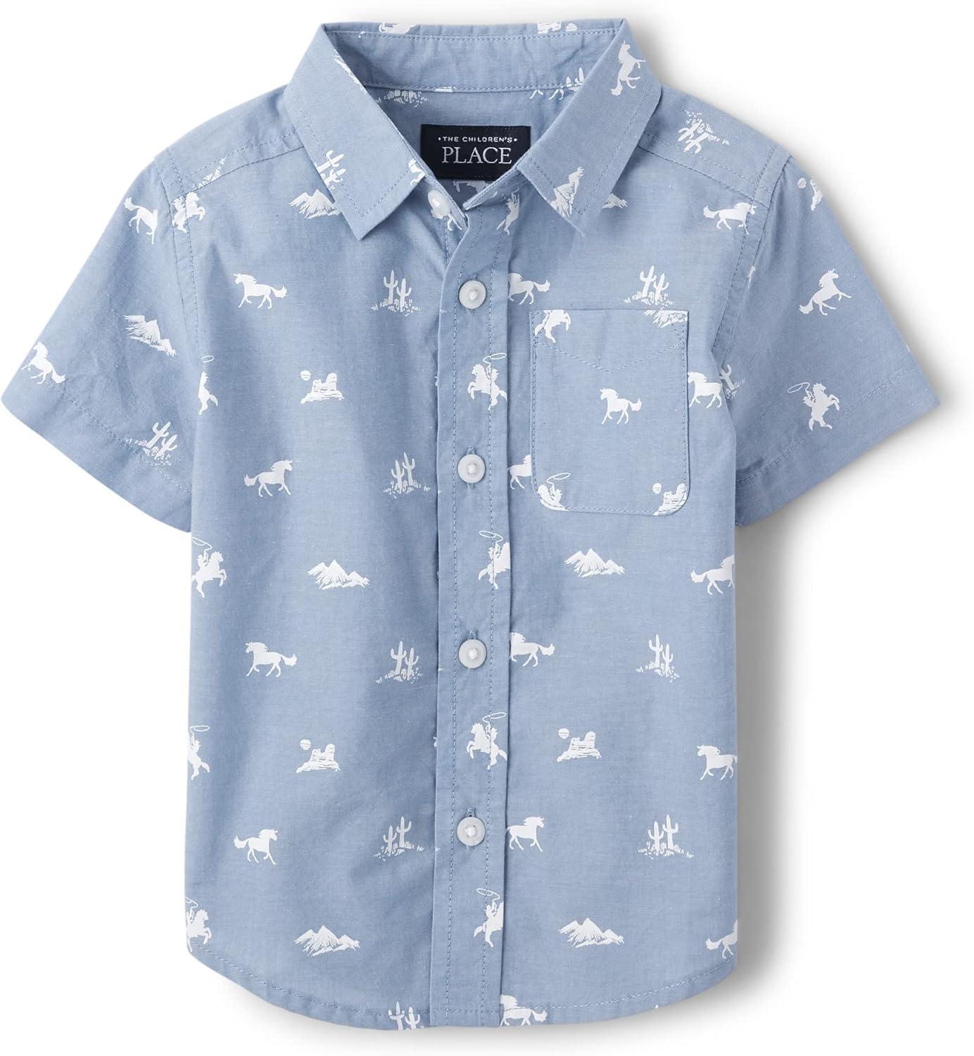 The Children's Place boys Short Sleeve Button Up Shirt