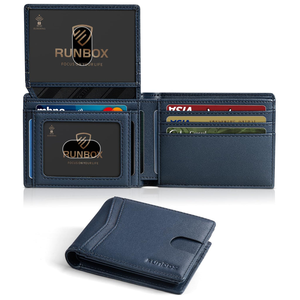 Wallet for Men -Slim Rfid Leather Mens Bifold Novelty Wallets 2 ID Window With Gift Box Men's Accessories | Slim