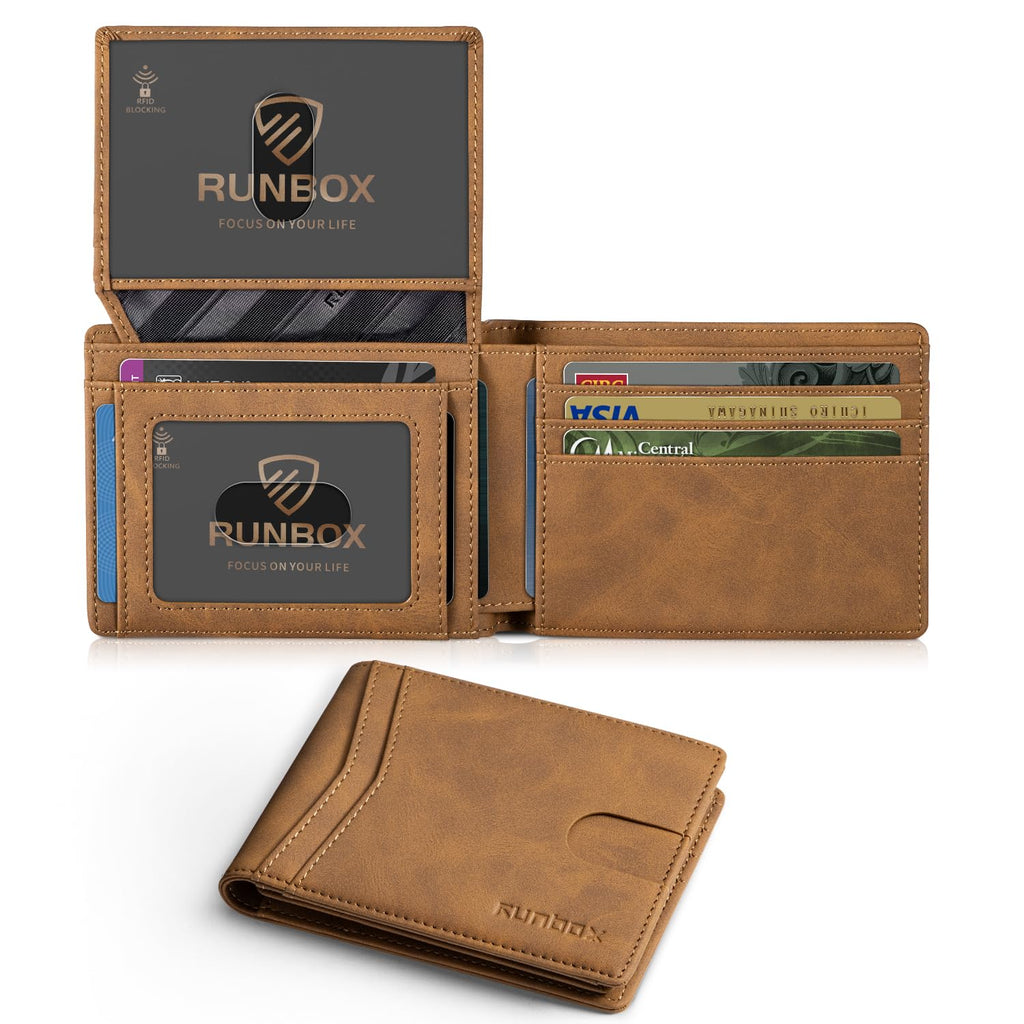 Wallet for Men -Slim Rfid Leather Mens Bifold Novelty Wallets 2 ID Window With Gift Box Men's Accessories | Slim