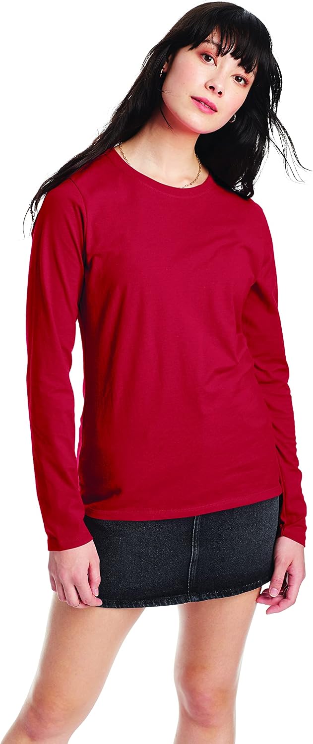 Women's Originals Long Sleeve Cotton T-Shirt, Lightweight Crewneck Tee, Modern Fit