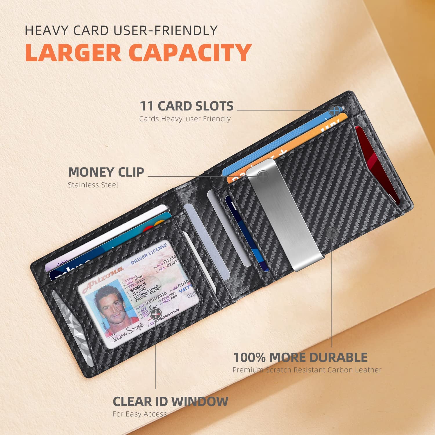 Slim Wallets for Men - Leather Money Clip Mens Wallet - RFID Blocking Front Pocket Bifold Wallet - Thin Credit Card Holder with Gift Box