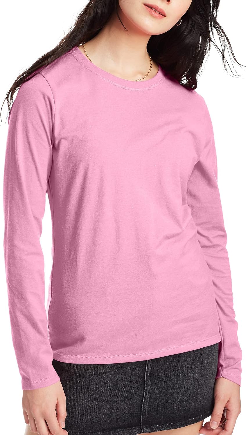 Women's Originals Long Sleeve Cotton T-Shirt, Lightweight Crewneck Tee, Modern Fit